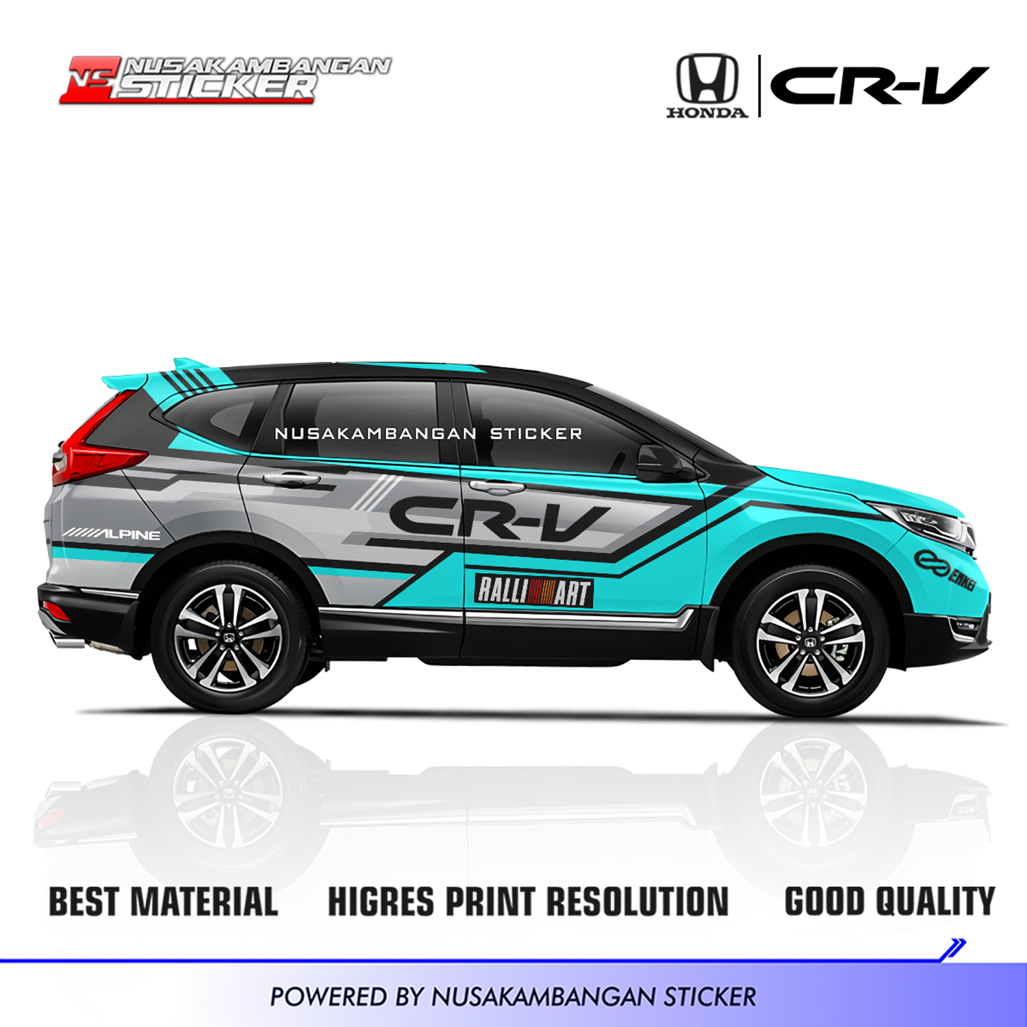 Stiker Mobil Honda CRV Grafis Biru 02 Sticker Full Body – Stiker Mobil