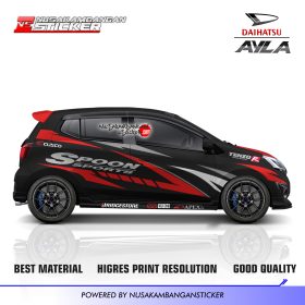 Cutting Stiker Mobil Daihatsu Ayla Black Red Sporty 01