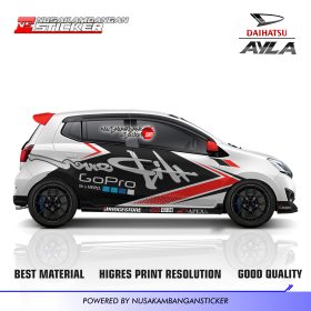 Cutting Stiker Mobil Daihatsu Ayla Hipower Racing Graphic Red